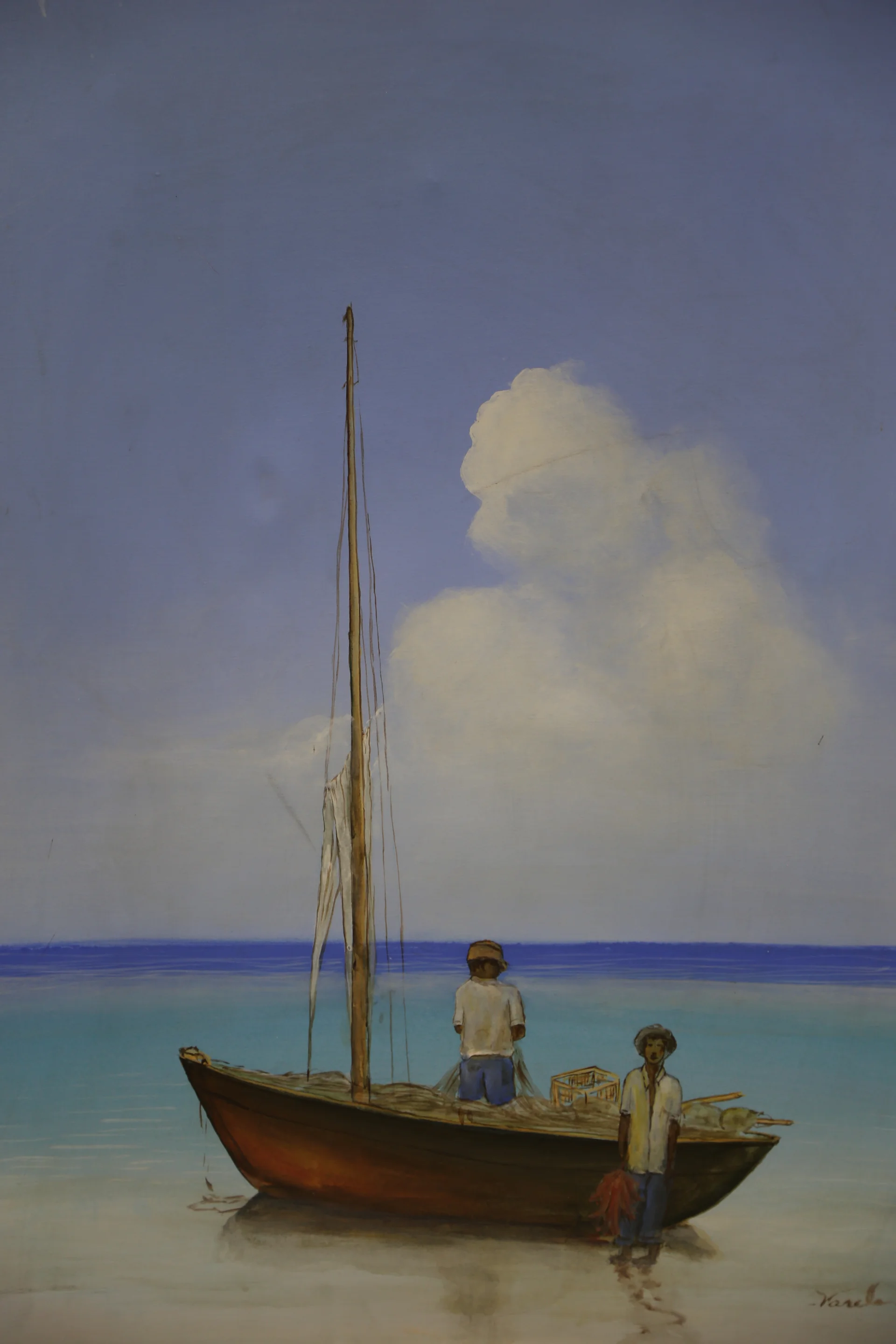 Pintura titulada "Marina, percepción pescadores"