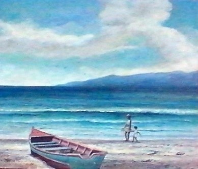 Pintura titulada En La Playa