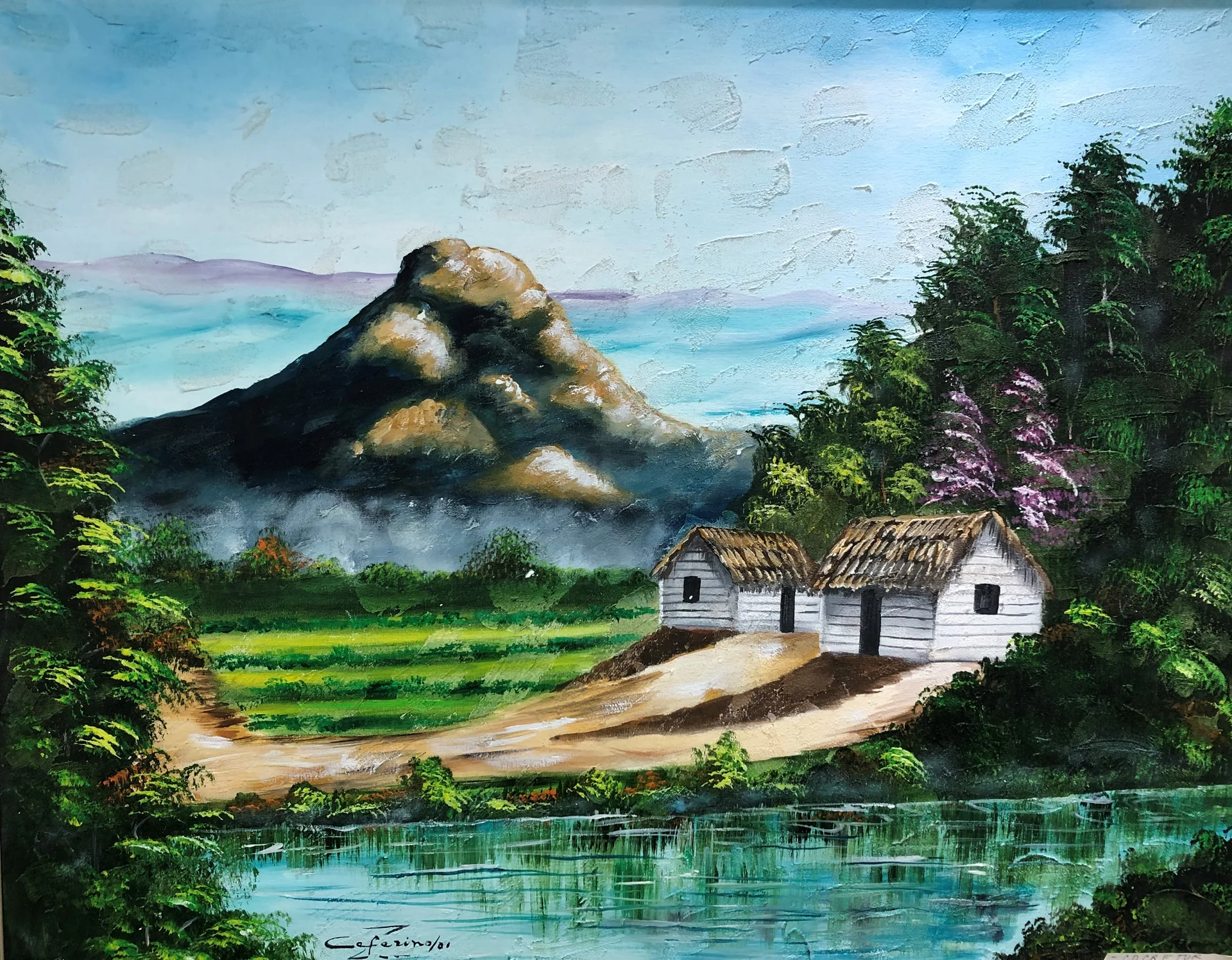 Pintura titulada "Paisaje, campestre percepción"