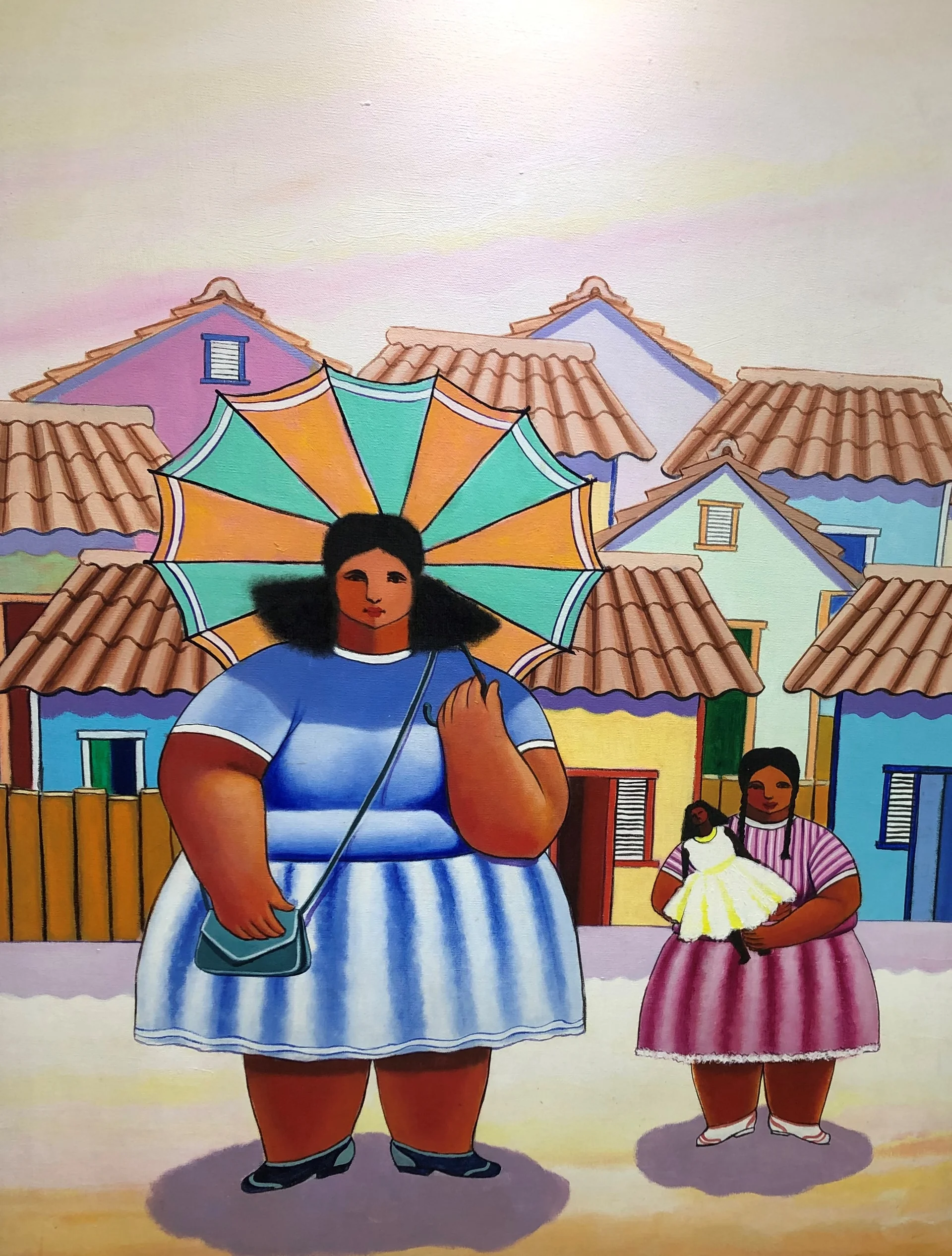 Pintura titulada "Mujer y niña"