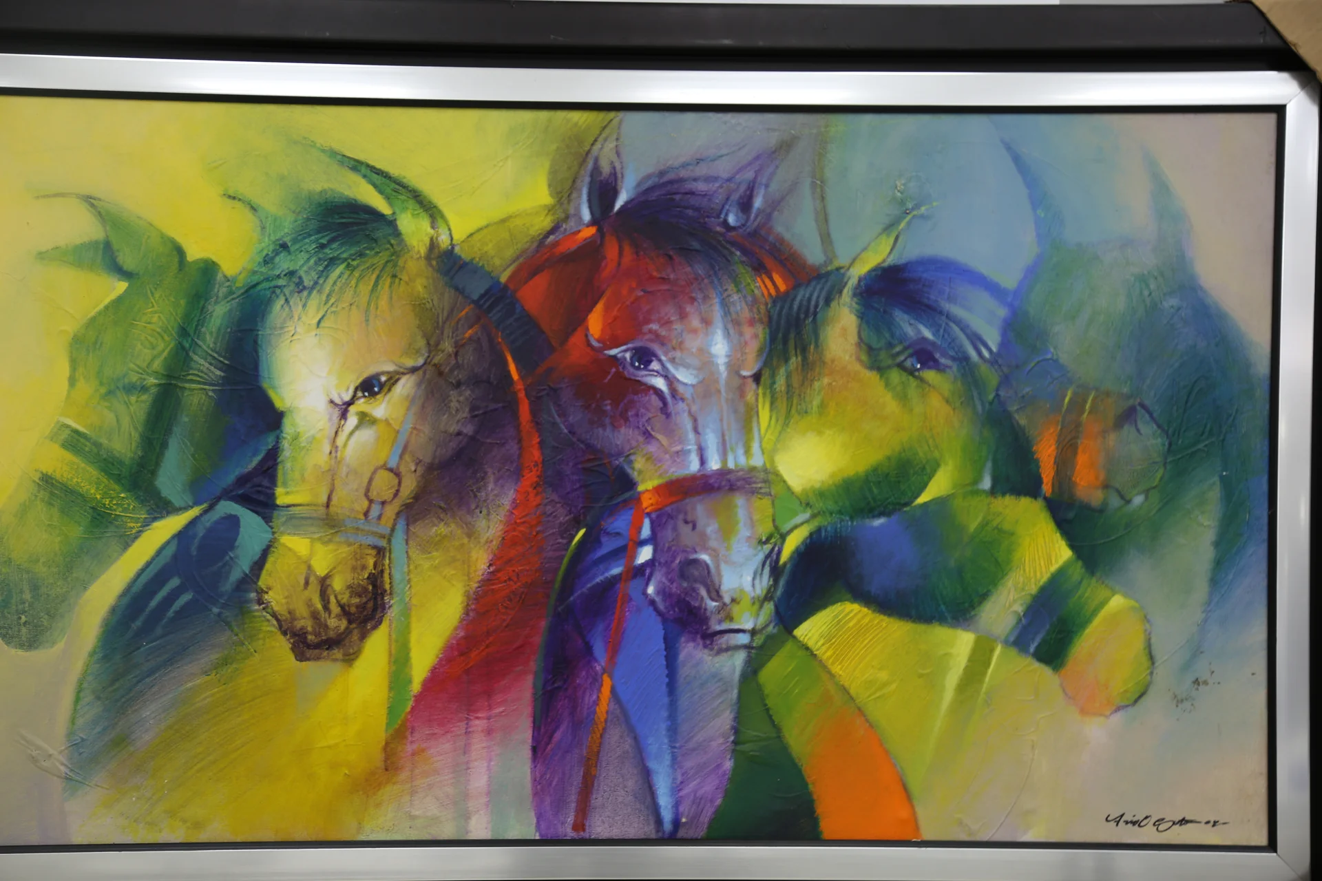 Pintura titulada Caballo En Familia